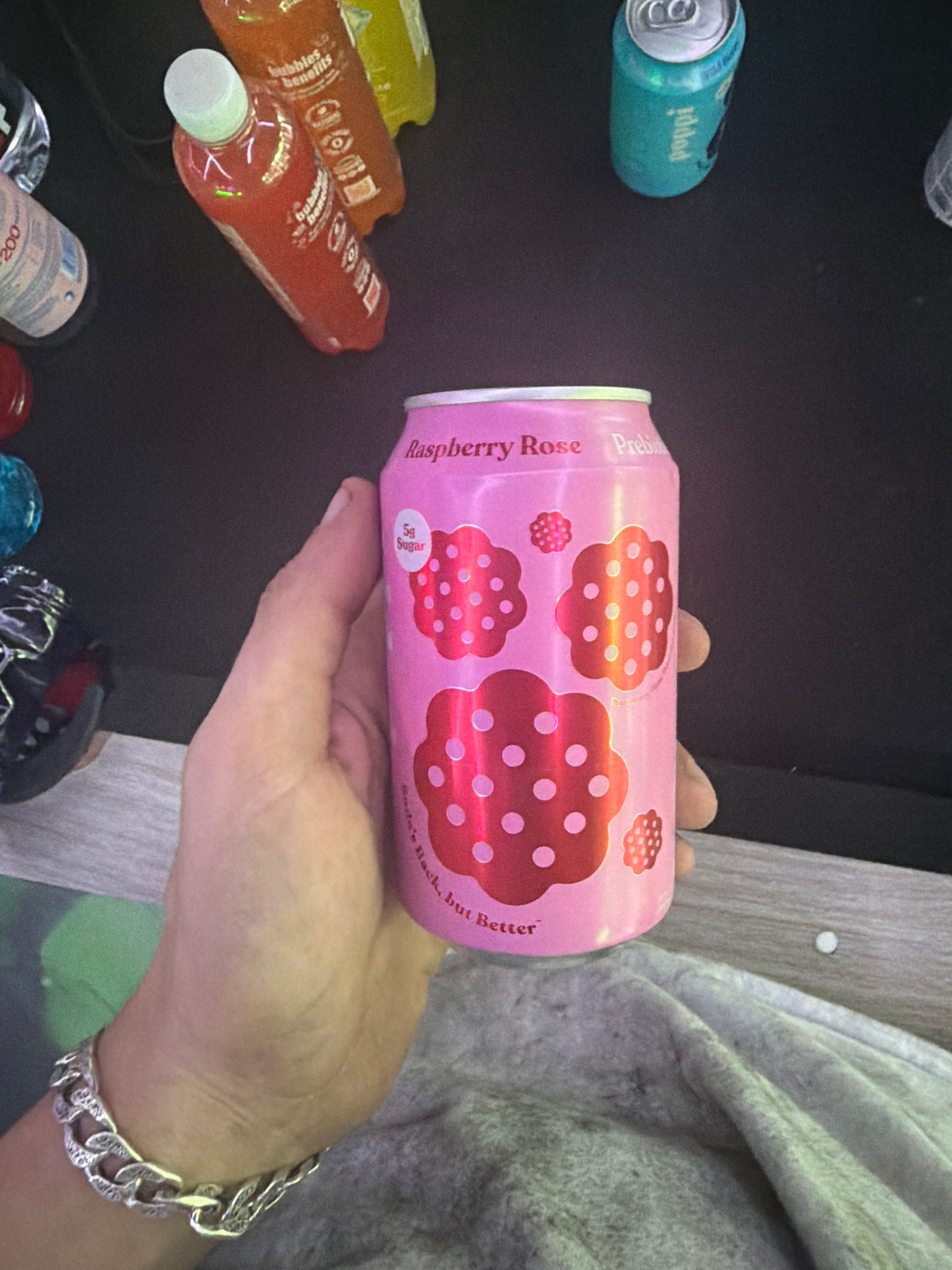 Poppi raspberry rose prebiotic soda