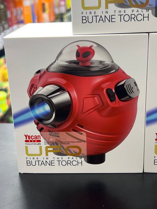 Yocan Red UFO fire in the palm butane torch red