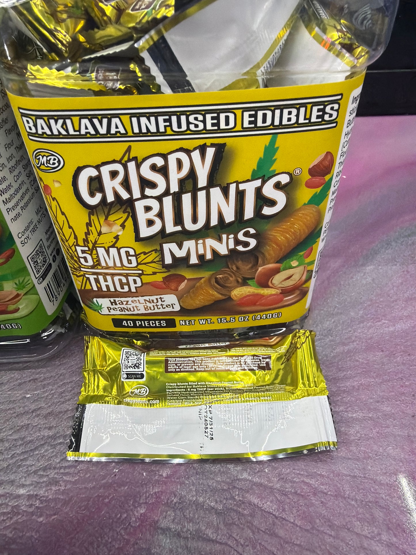 Crispy blunt Minis 5 mg thcp hazelnut peanut butter