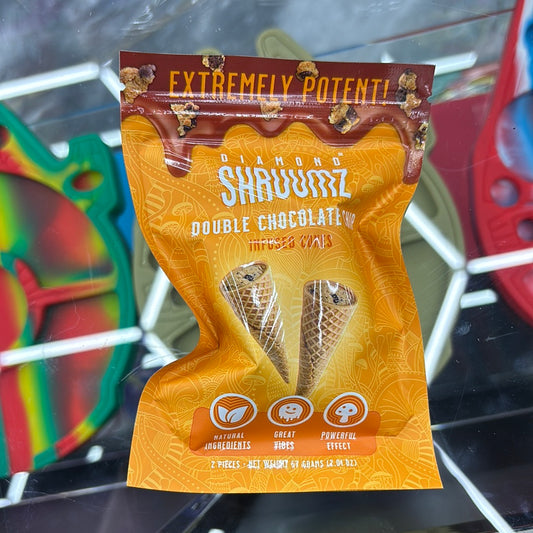 Diamond shruumz double chocolate chip infused cones, two pieces, extremely potent