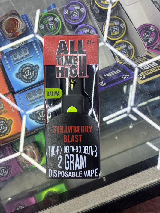 All time high thcp/d9/d8 disposable 2g sativa strawberry blast