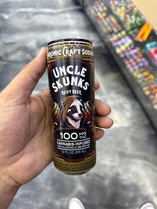 Uncle skunk’s root beer 100mg THCp infused drink