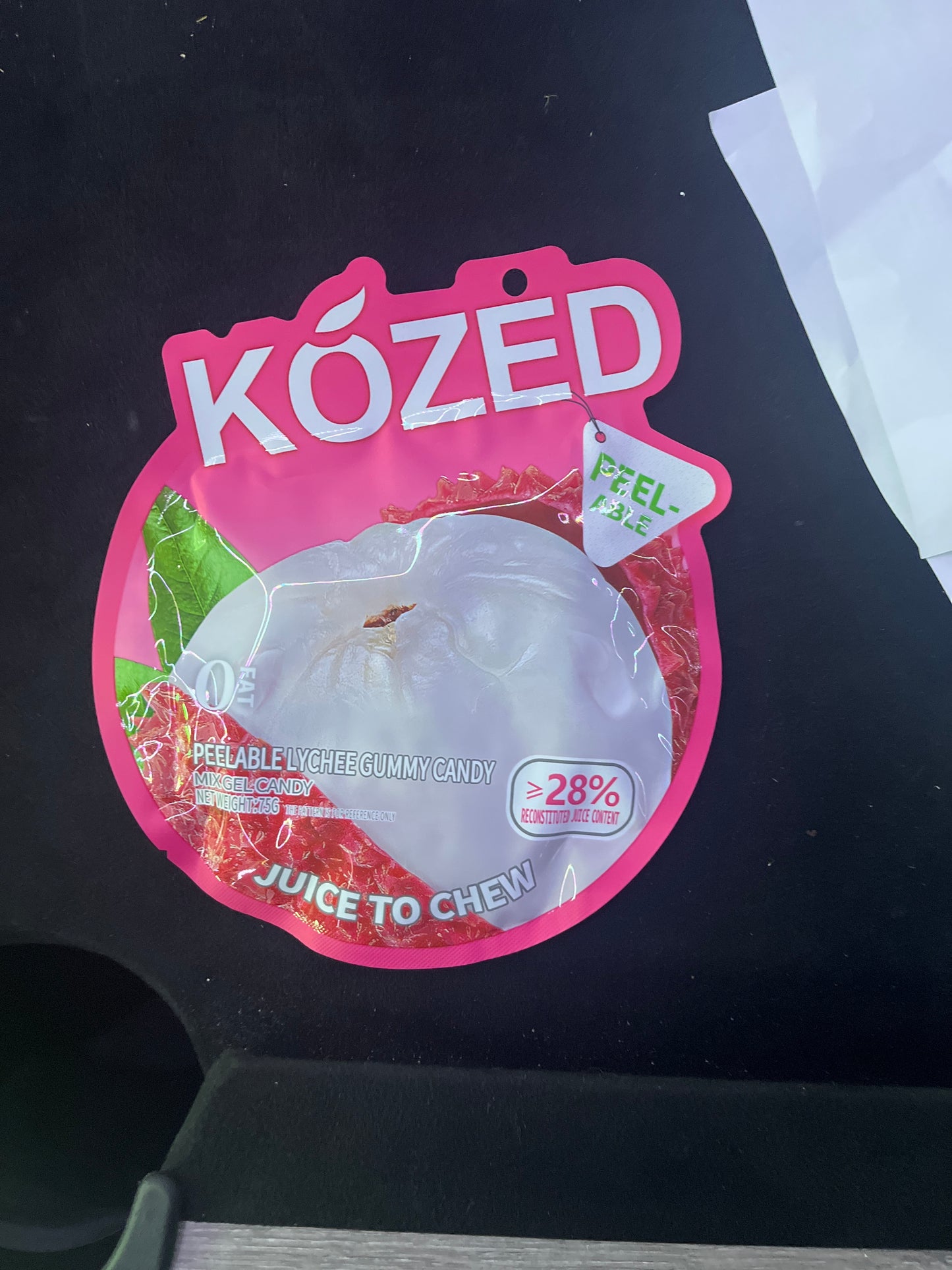 Kozed peelable lychee gummy candy
