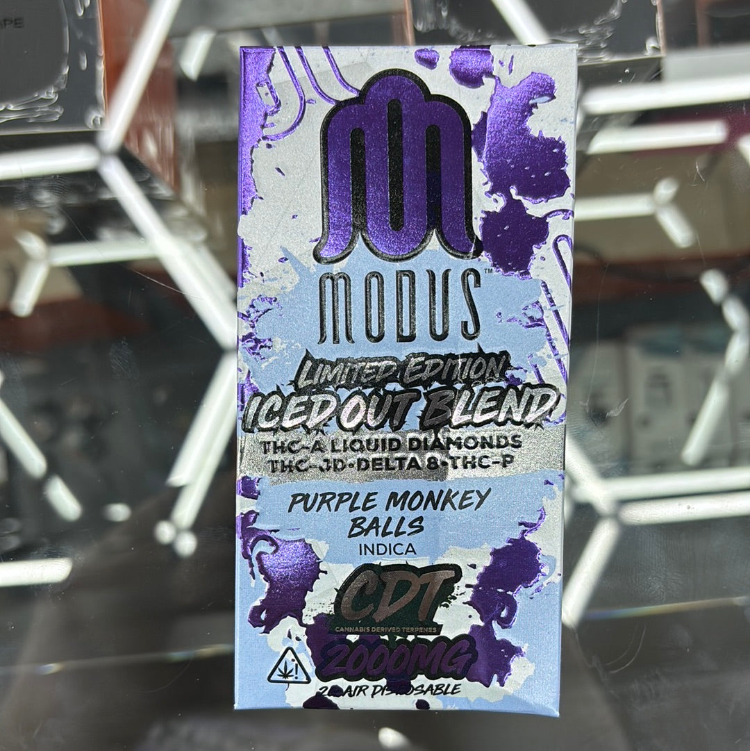 Modus iced out blend purple monkey balls indica 2g disposable