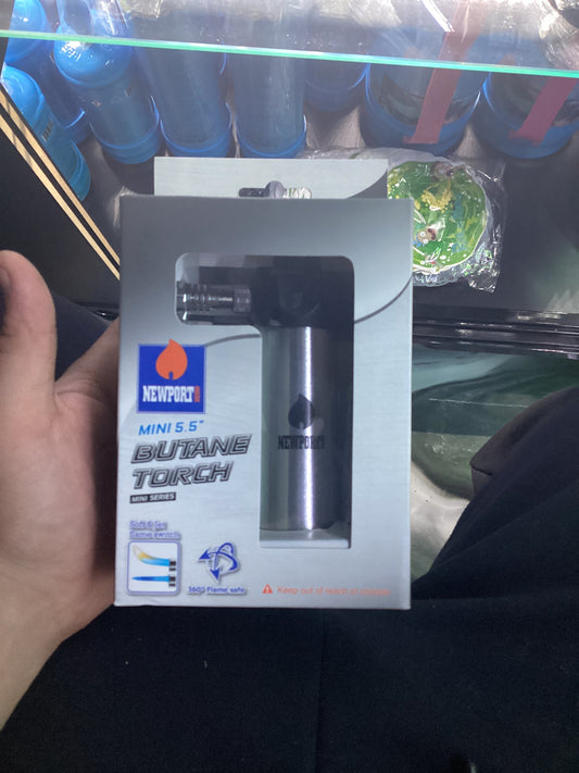 Newport zero mini 5.5” butane torch silver