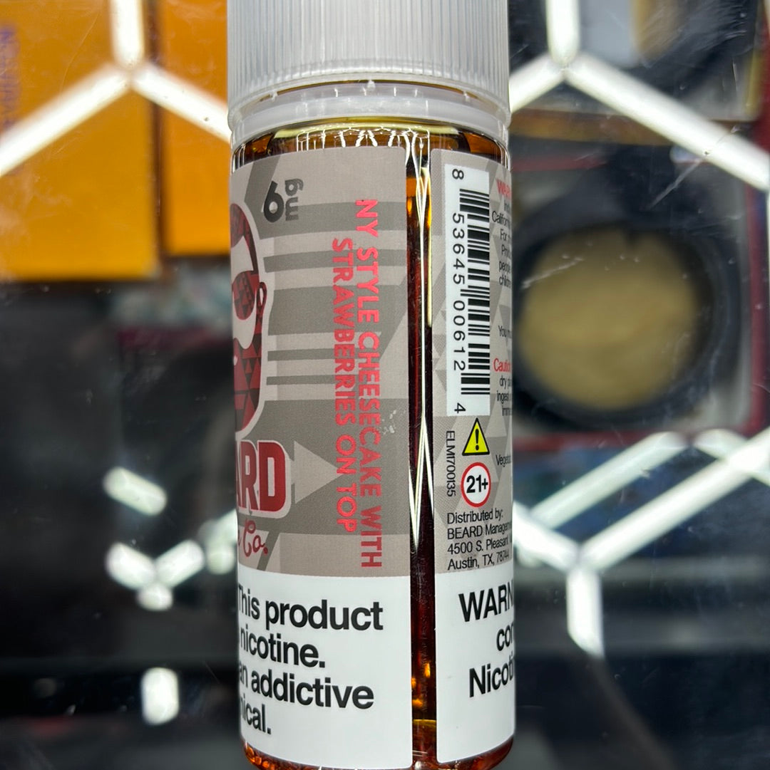 Beard vape co New York style cheesecake with strawberry on top, 6MG