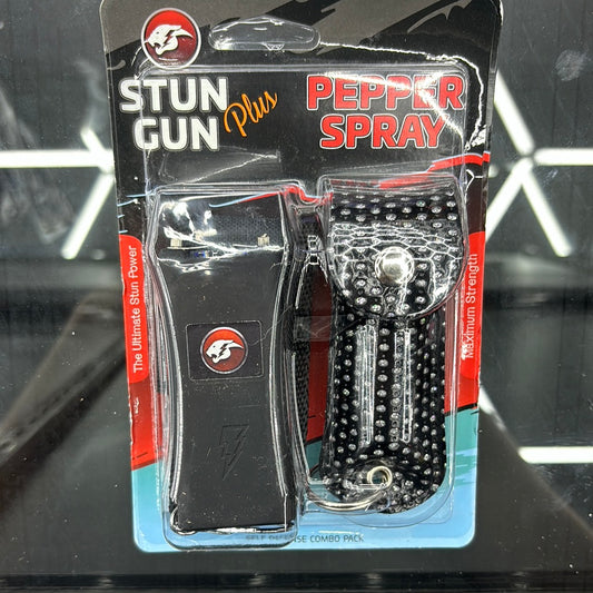 Stun gun plus pepper spray black diamonds