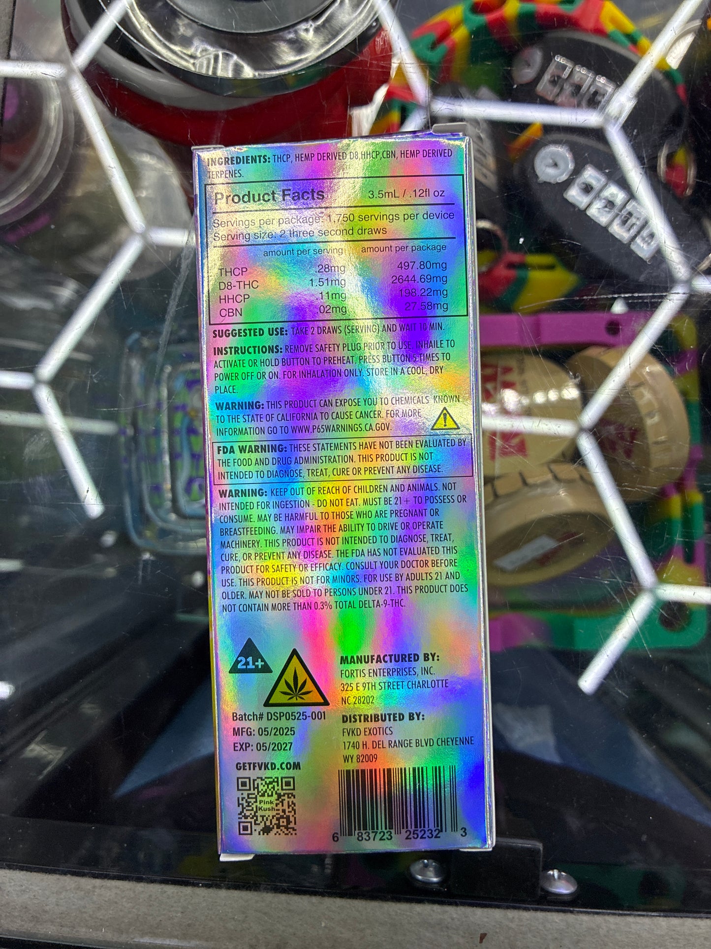 FVKD Exotics thcp+hhcp+d8 pink kush sativa