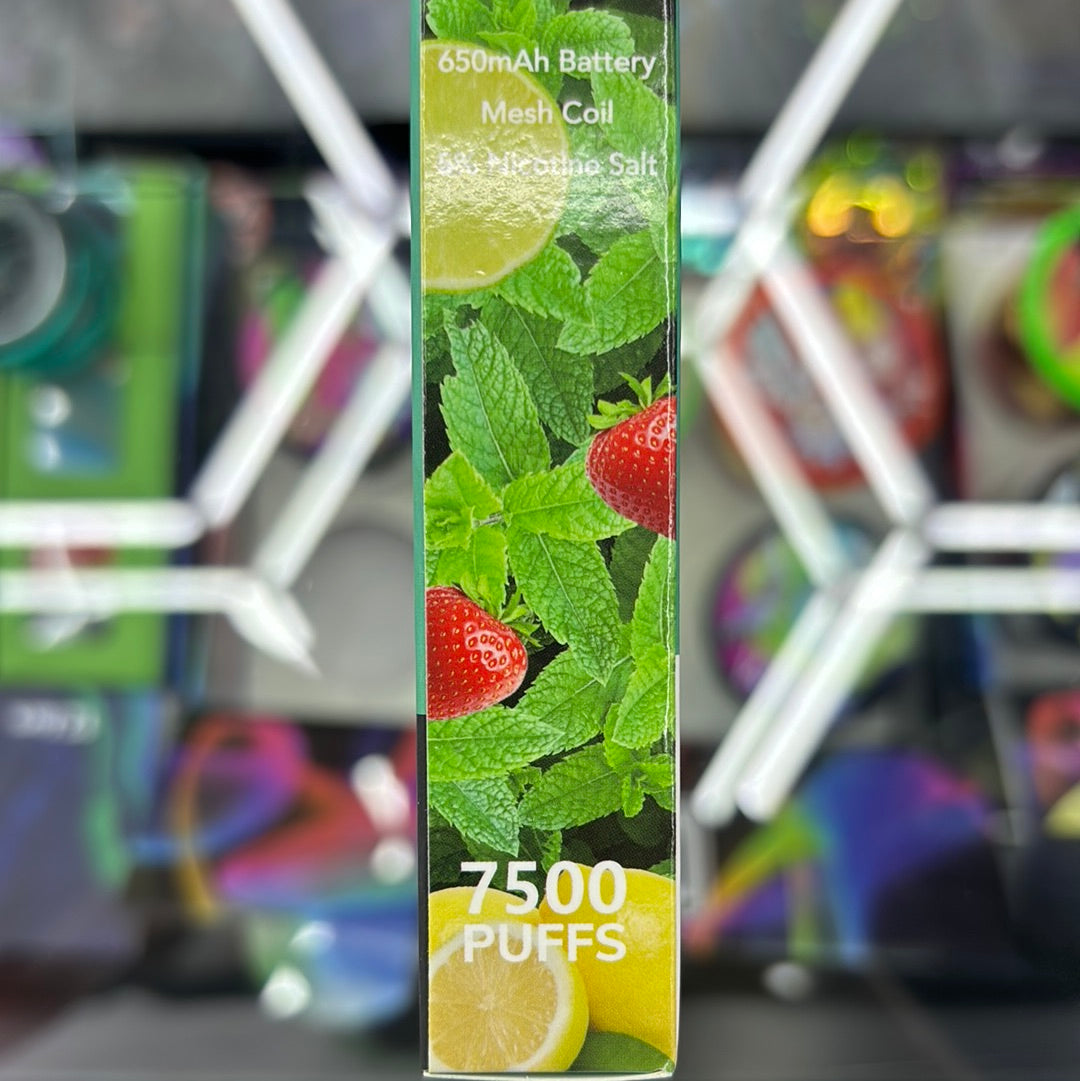 Fruty bar, 7500 puffs strawberry, lemon, mint