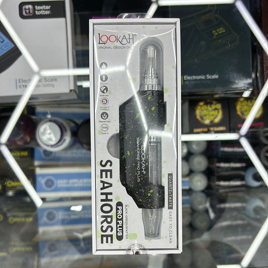 Lookah seahorse pro plus black & green splattered dots