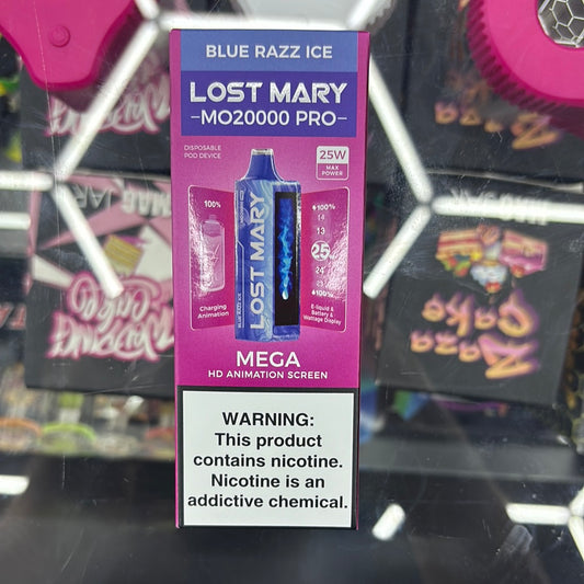 Lost Mary blue razz ice  20,000 puffs