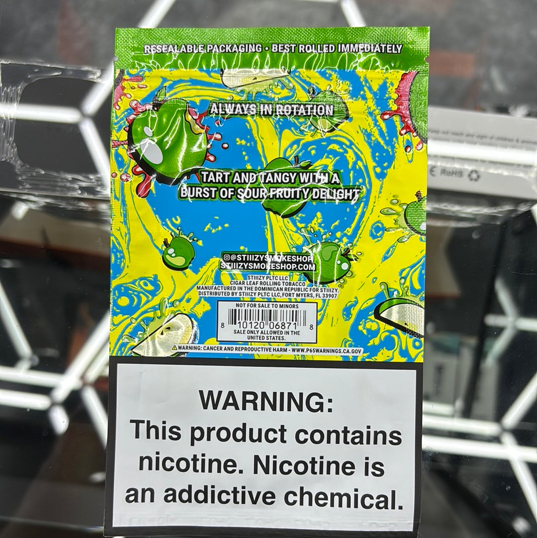 Stiiizy sour green apple 5 pre-cut leaves