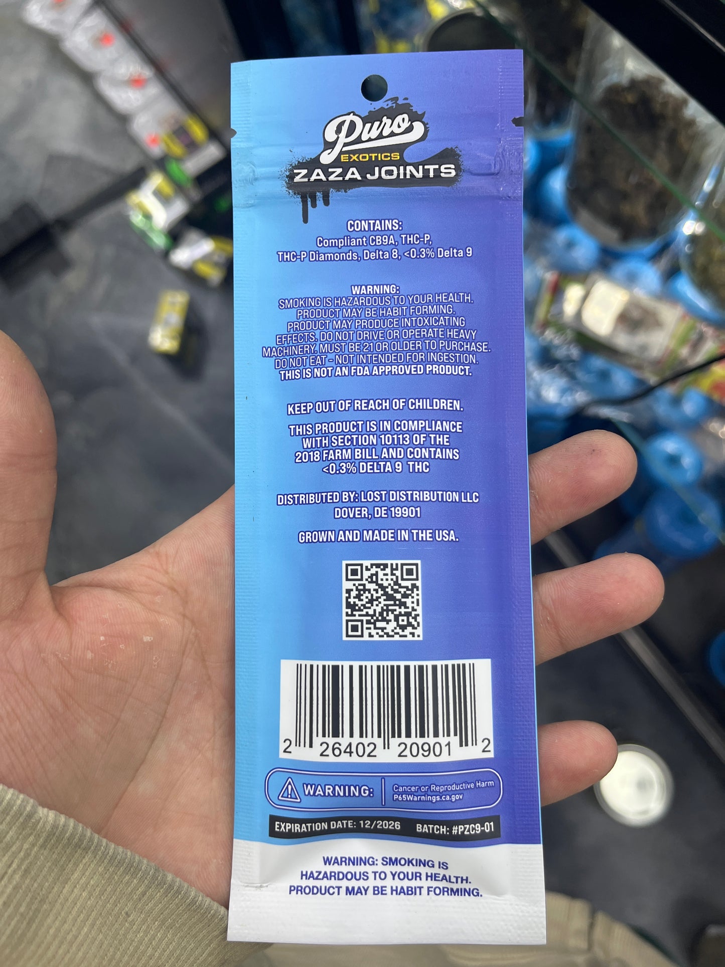 Puro exotics Zara joints CB9A thcp prerolls blue dream sativa