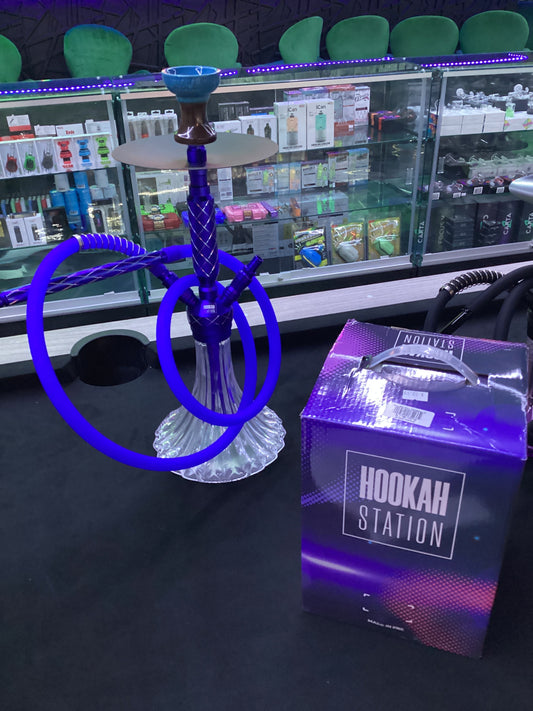 Hookah station hookah dual hose blue