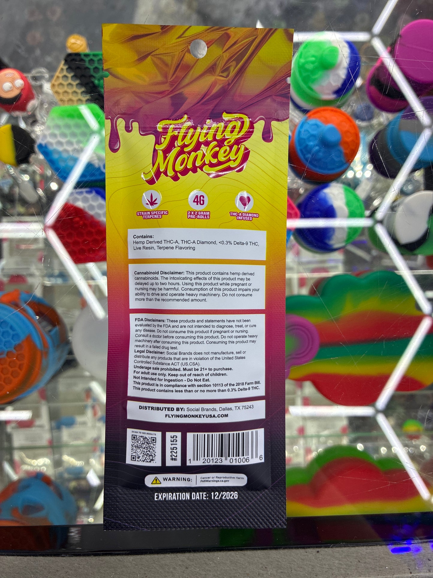 Flying monkey thca diamond infused prerolls fruity pebbles sativa 2 pack