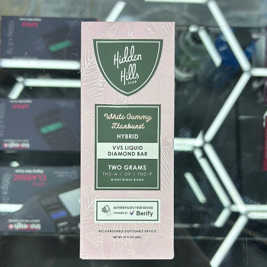 Hidden Hills club white gummy starburst hybrid 2G ￼