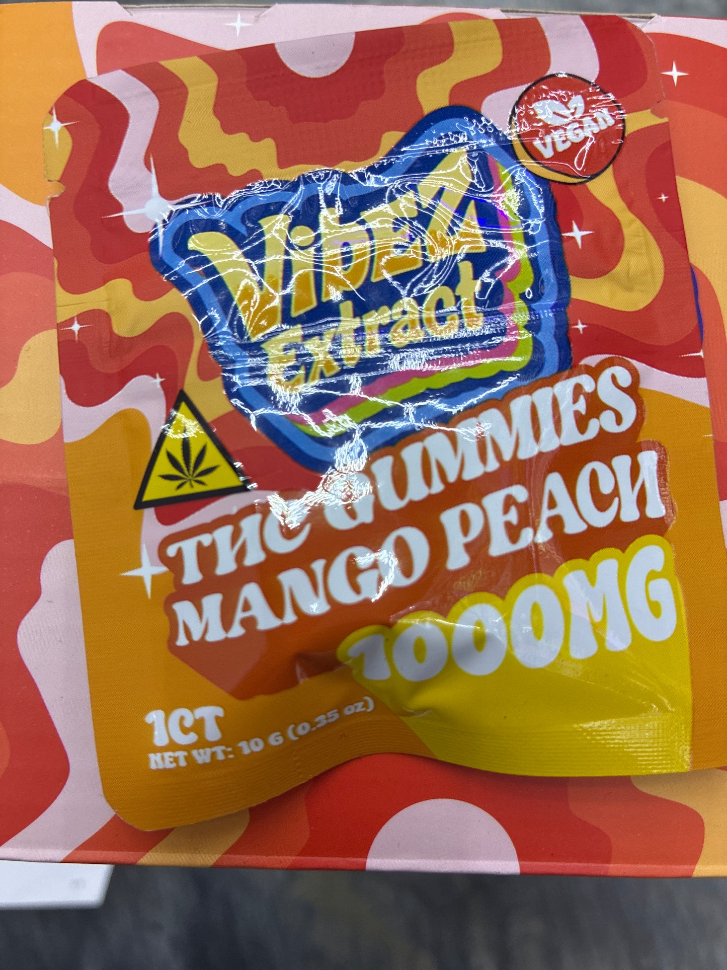 Vibez extract Thc gummies 1000mg mango peach