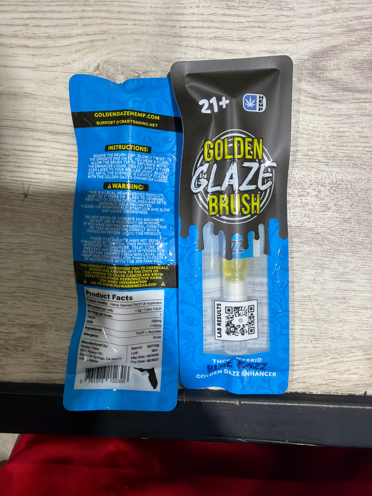 Golden Glaze Thcp Brush 1.5g Blue Razz Hybrid