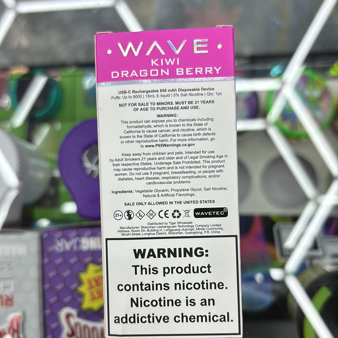 Wave kiwi dragon berry, 8000 puff