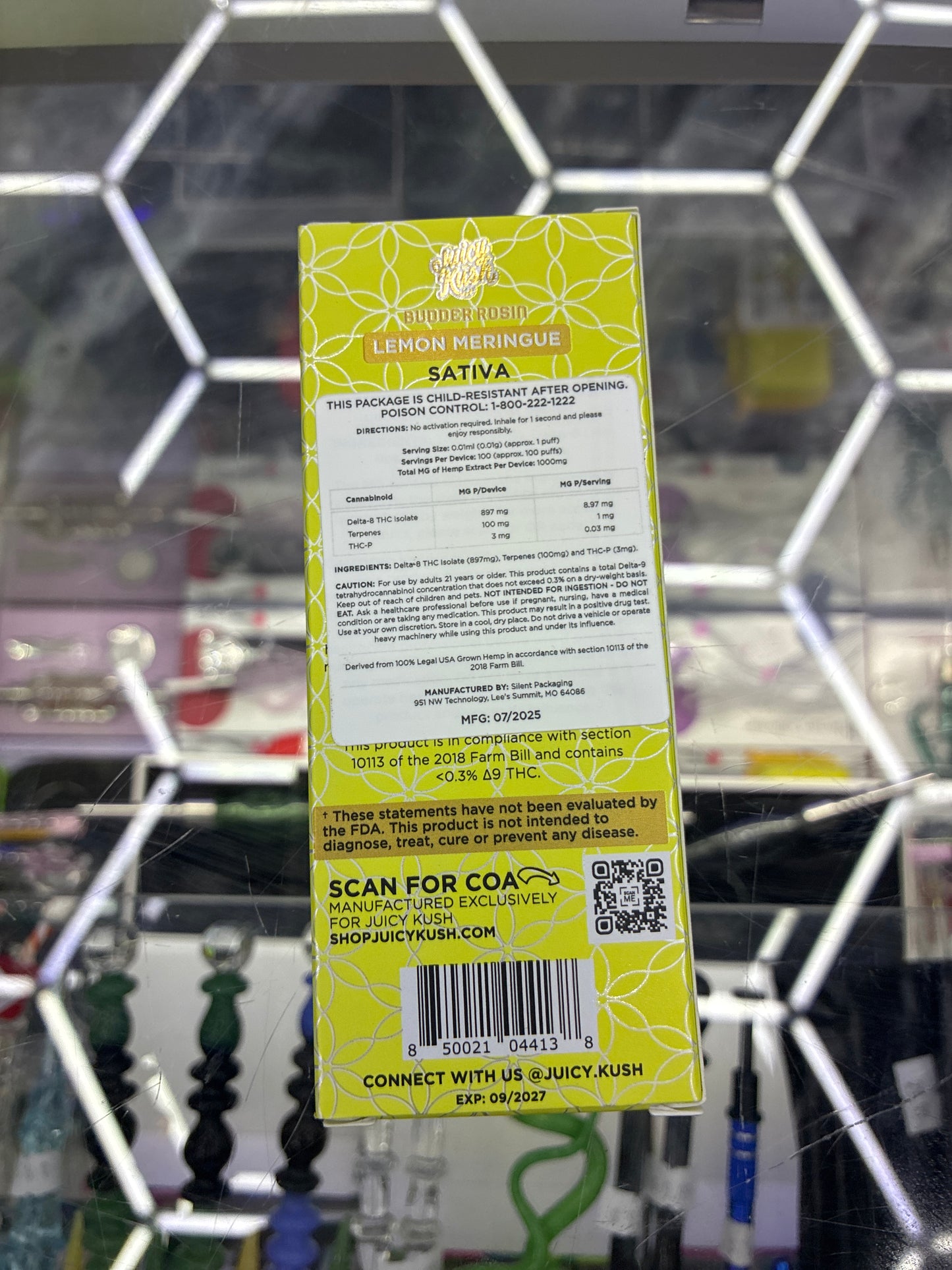 Juicy kush budder rosin 1g vape lemon meringue sativa