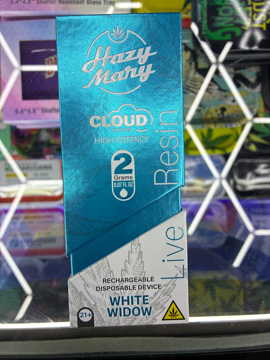 Hazy Mary cloud edition 2g live resin disposable white widow hybrid