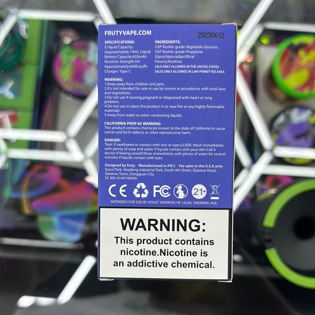 Fruity bar, 6000 puffs blue razz