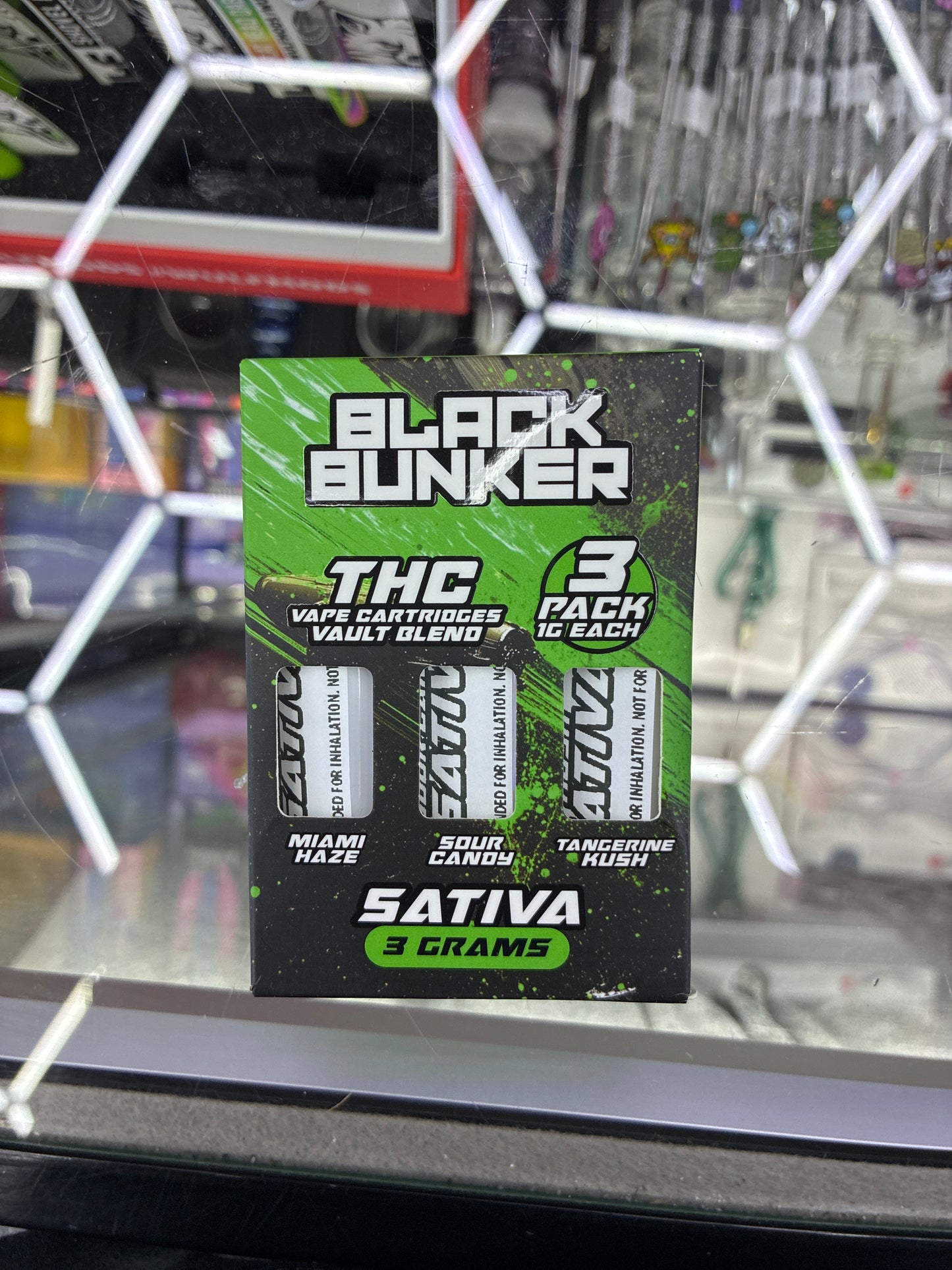 Black bunker Thca vape cartridges vault blend 3x1g sativa