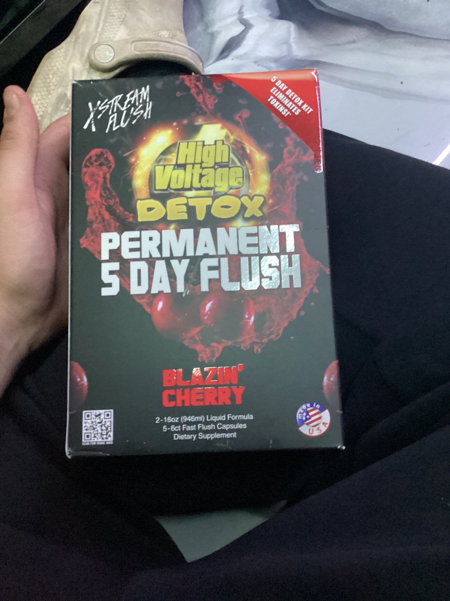 High voltage detox, permanent five day flush, blazin cherry, extreme flush