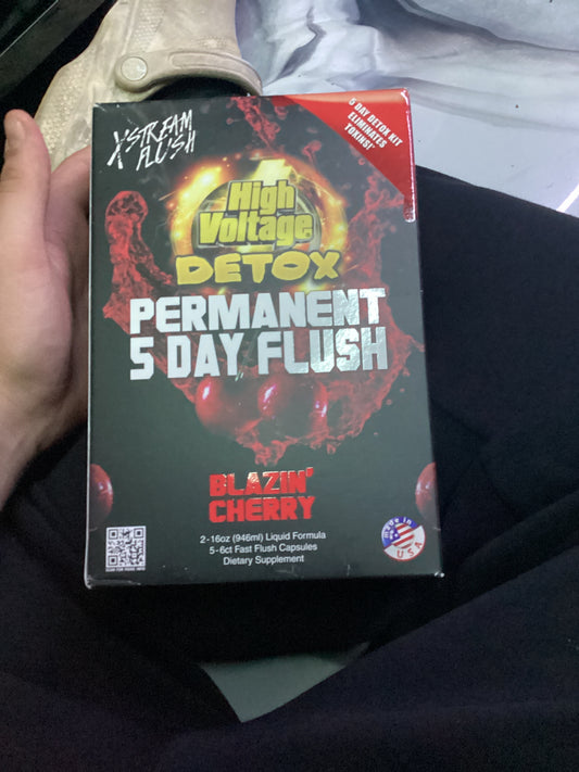 High voltage detox, permanent five day flush, blazin cherry, extreme flush