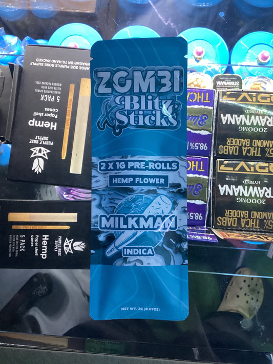 Zombi blitz sticks 2 1g pre rolls milkman indica