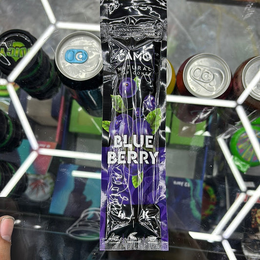 Camo blue berry, natural leaf cones, 4 cones