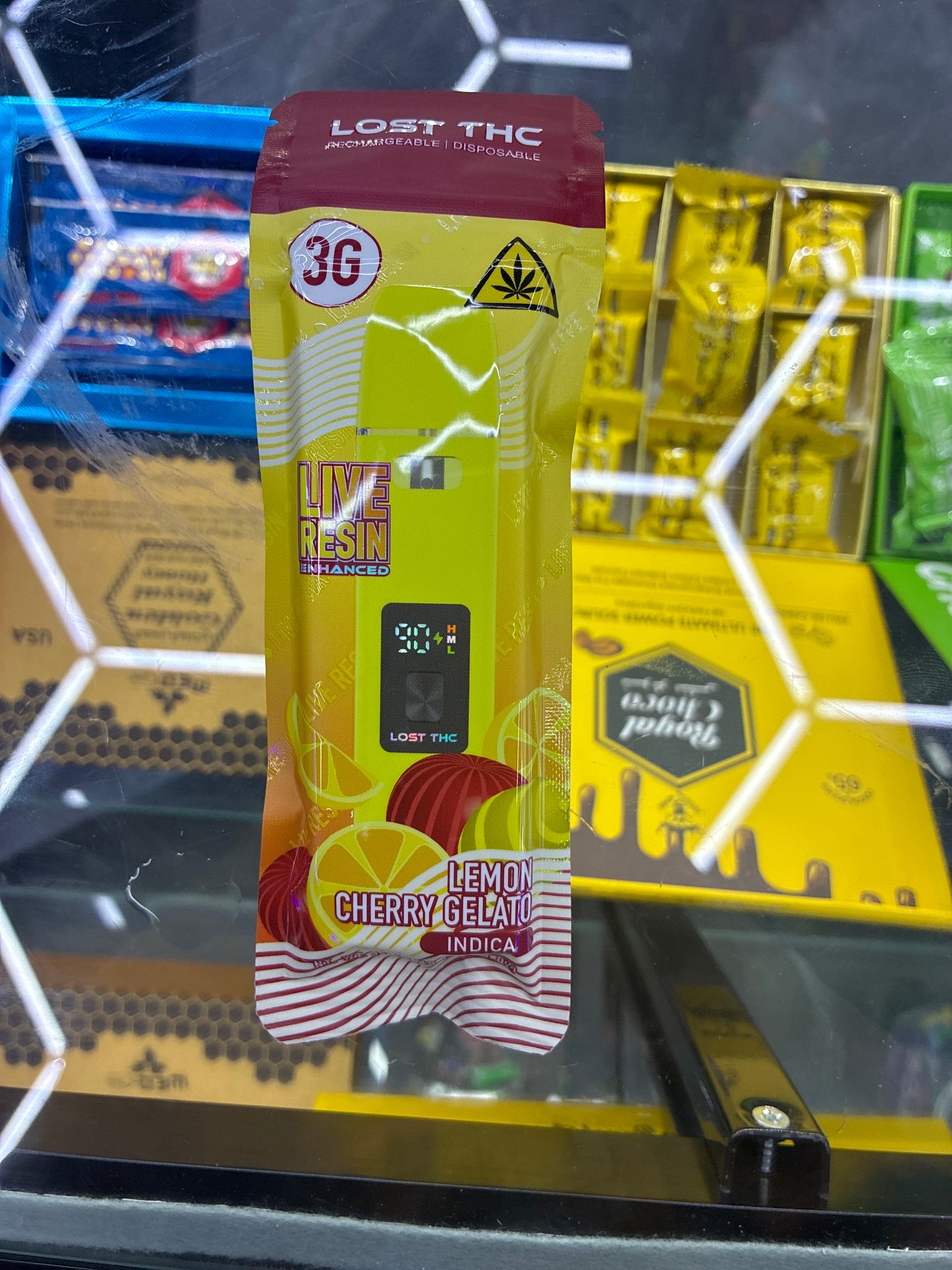 Lost thc live resin 3g disposable lemon cherry gelato indica