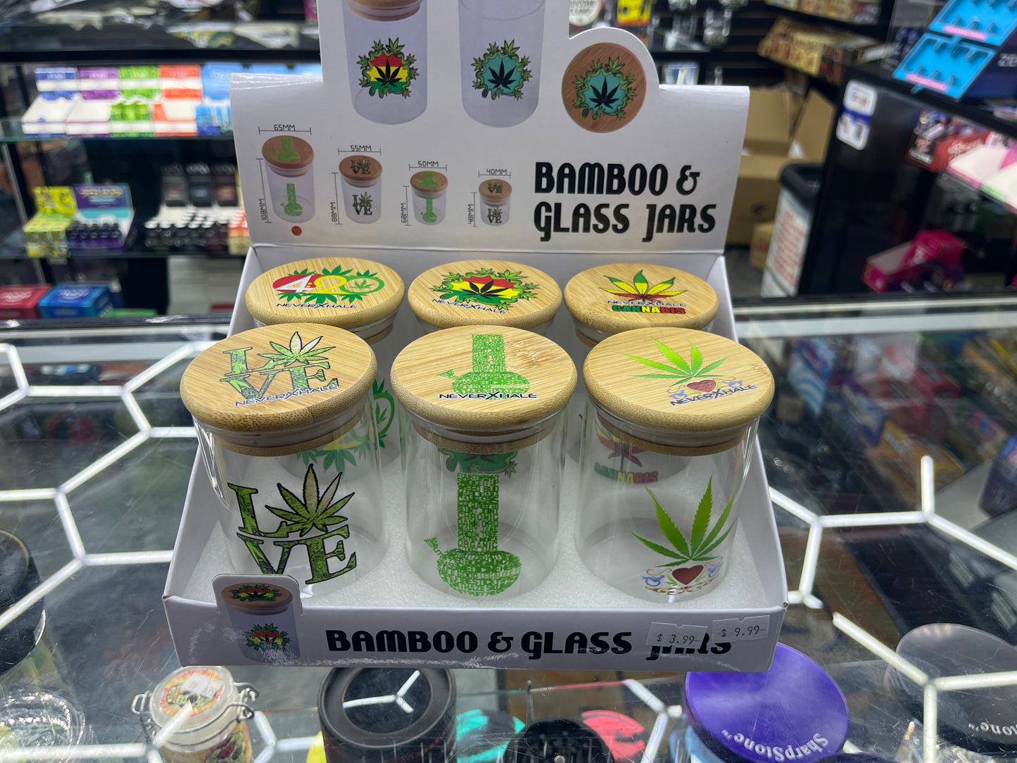 Big bamboo glass jar