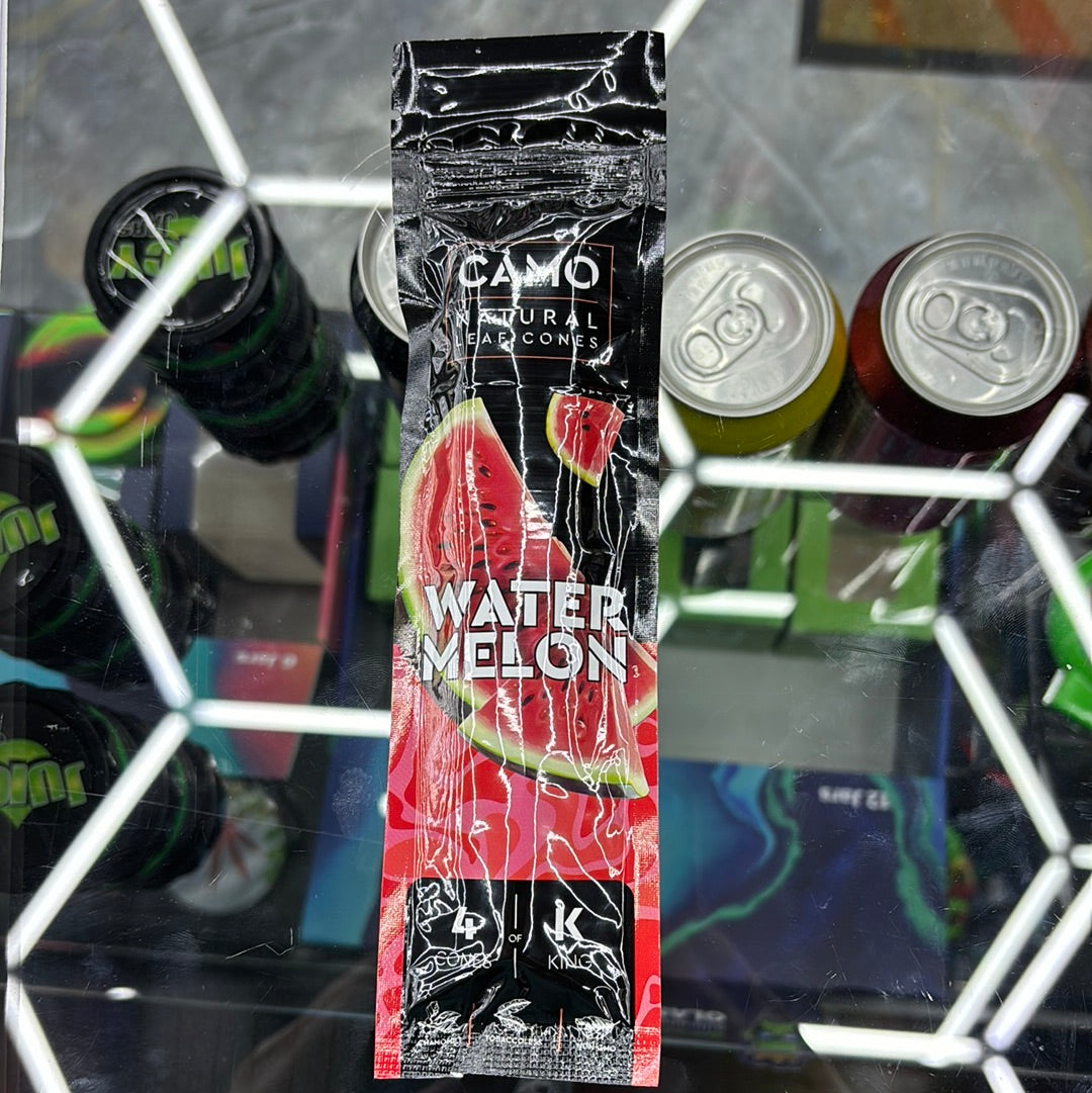 Camo watermelon, natural leaf cones, 4 cones