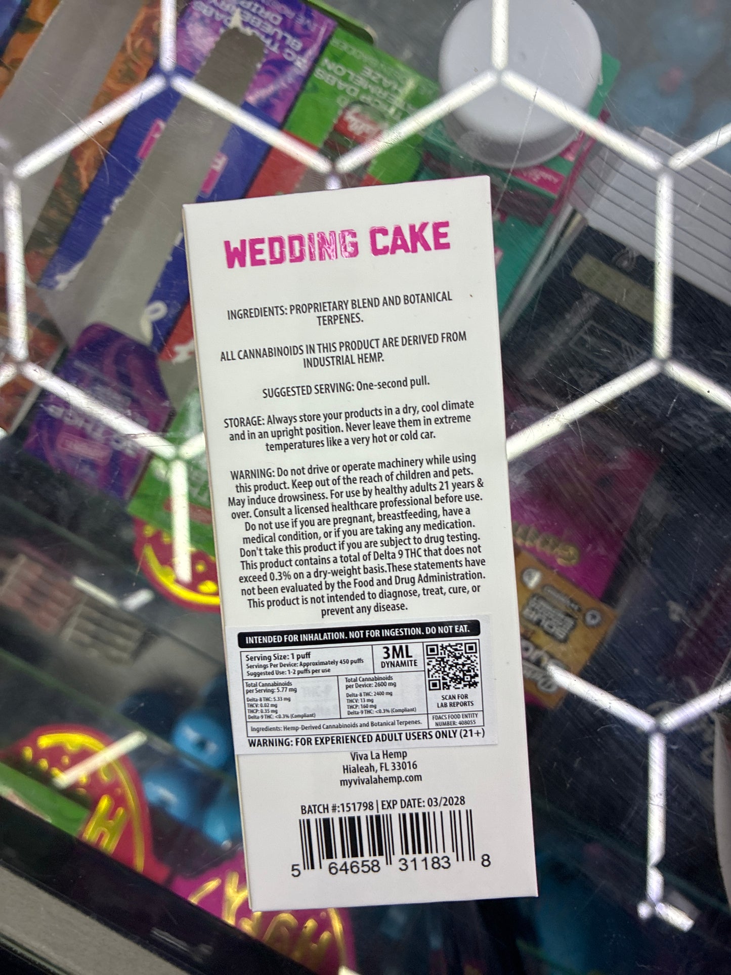 Viva la hemp dynamite blend cb9+thcp+d8 3ml hybrid wedding cake