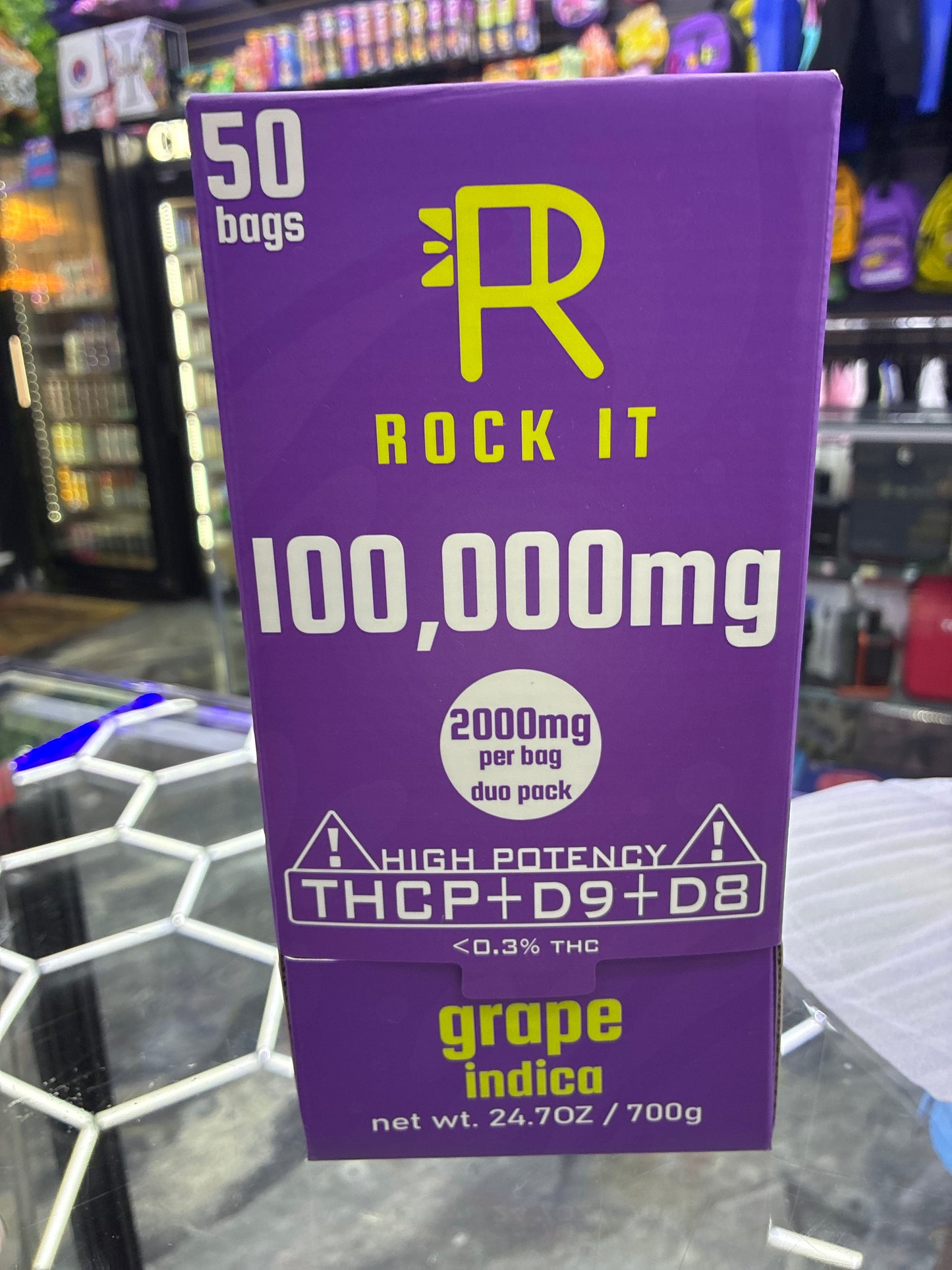 Rock it 2000mg gummy grape indica