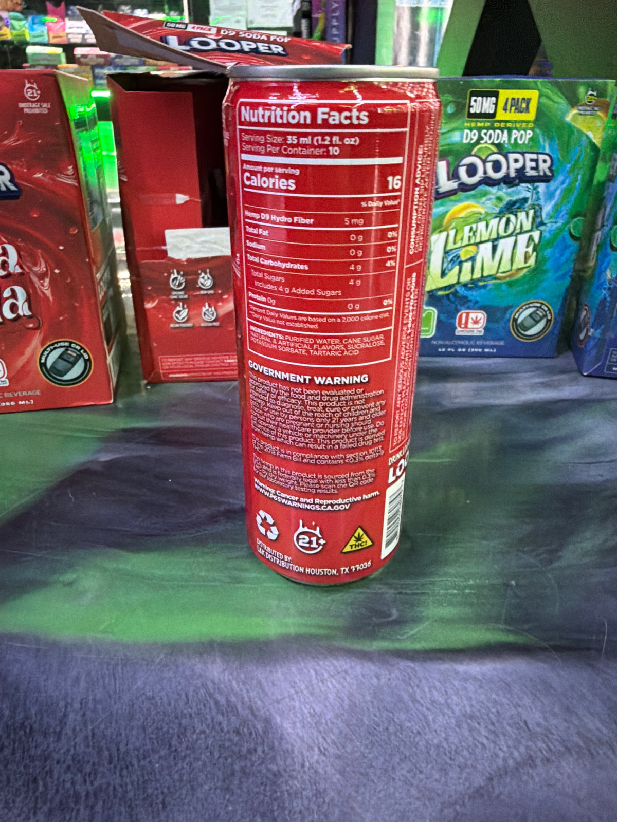 Looper delta soda pop Toka Cola 50mg 12floz