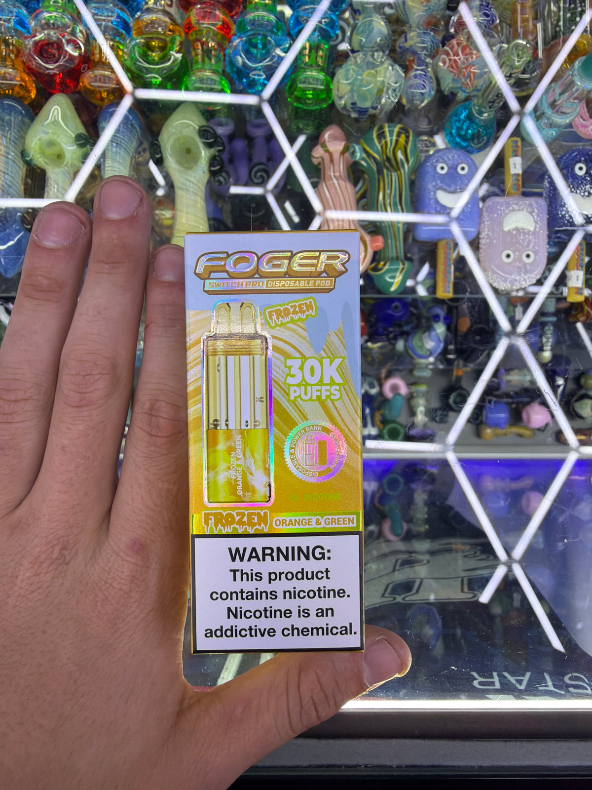 Fogger switch pro disposable pod 30k puffs Frozen orange and green
