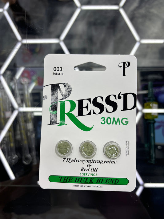 Pressed 7 hydroxymitragynine green the hulk blend 30mg