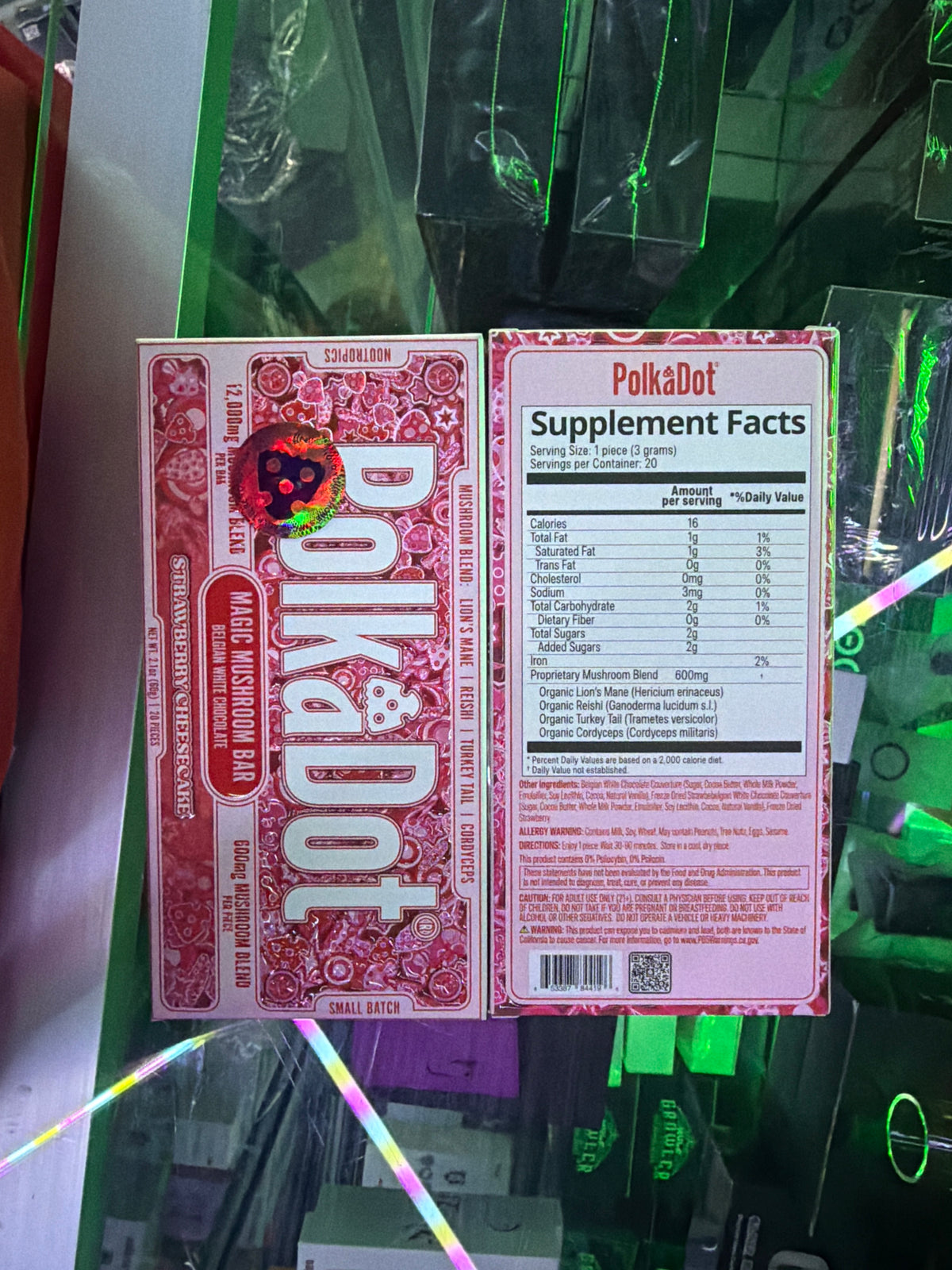 PolkaDot Magic Mushroom Bar 12g Magic Blend Strawberry Cheescake
