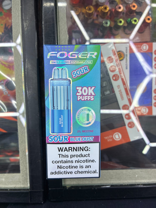 Fogger switch pro disposable pod 30k puffs sour blue dust