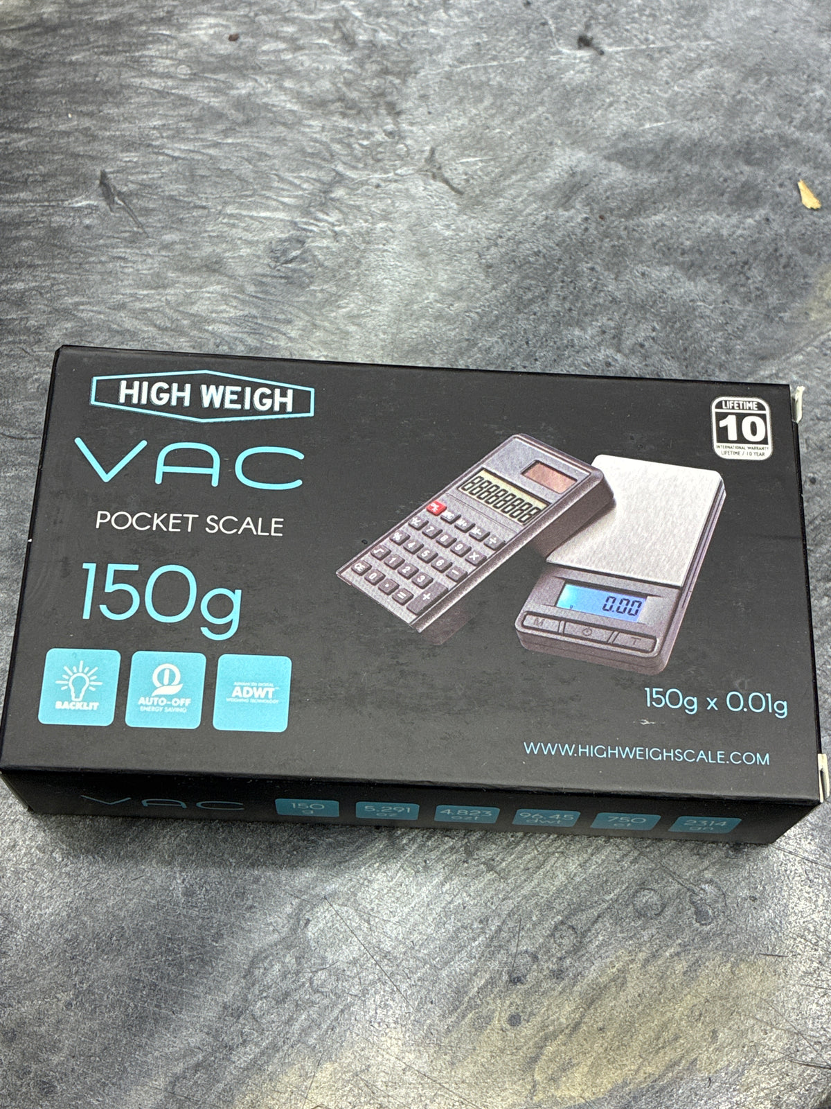High weigh VAC pocket scale 150g x 0.01g