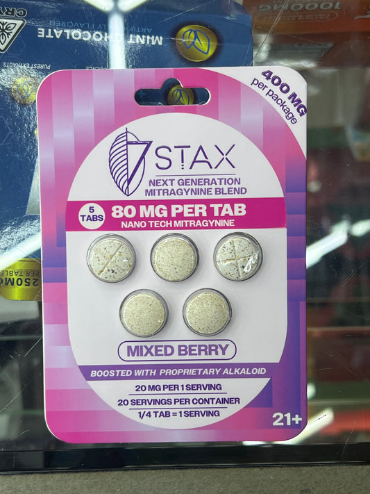 7stax proprietary alkaloid 80mg x5ct mixed berry