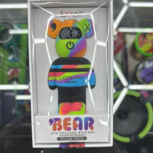 Lookah bear 510 voltage cartridge battery yellow tie-dye