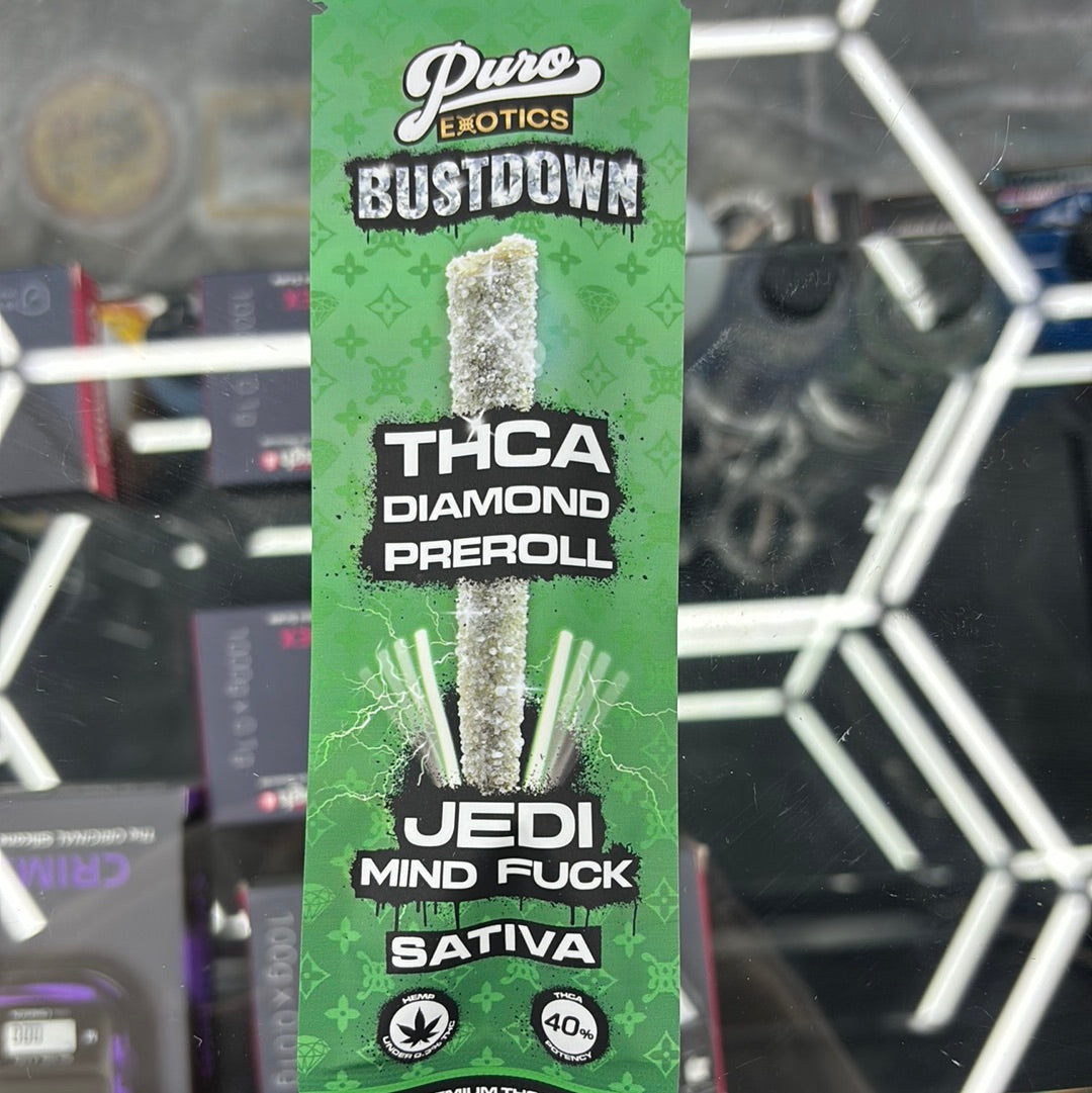 Puro exotics bust down Jedi mindfuck sativa 2G pre-roll