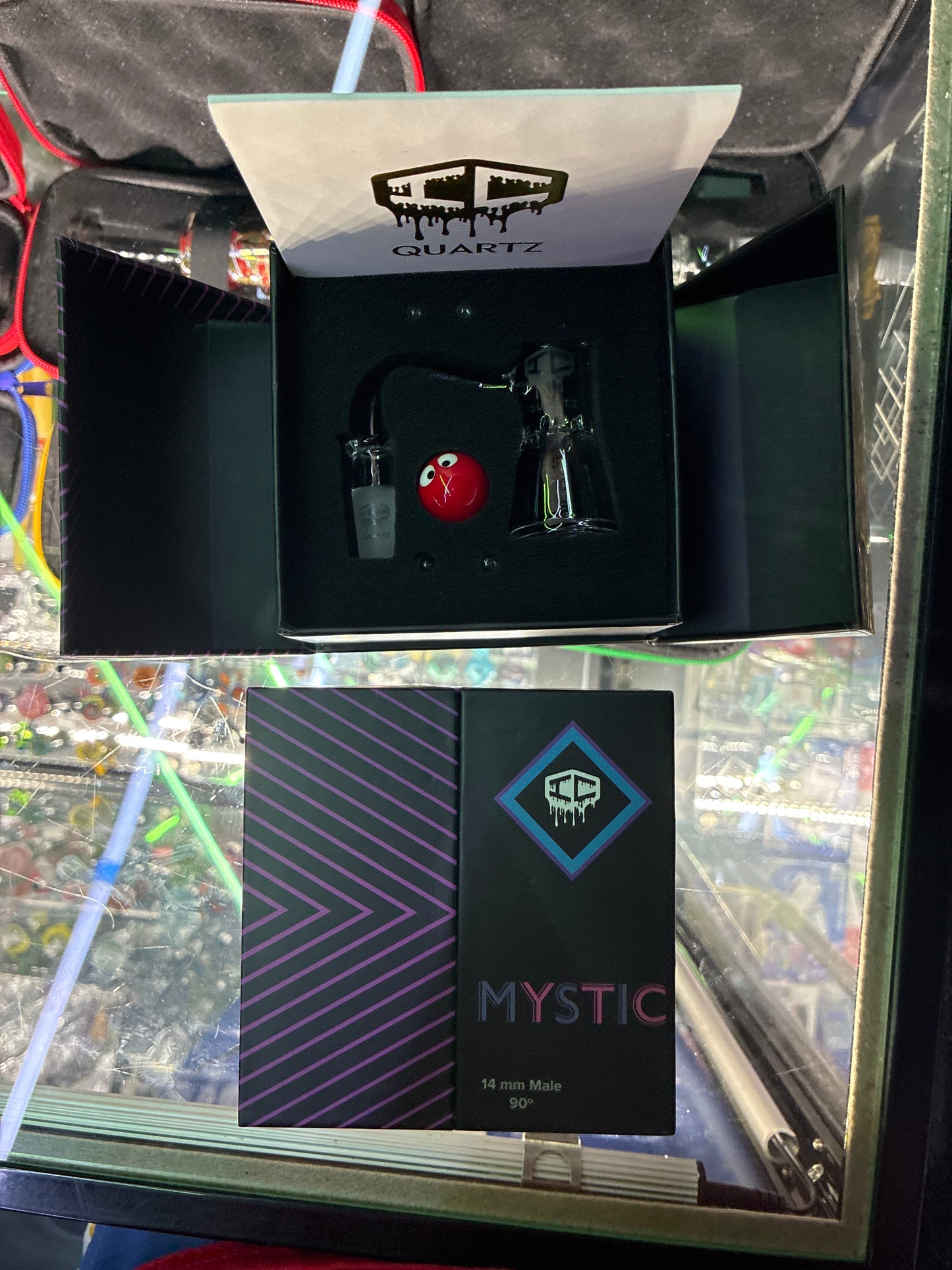 IC Quartz - MYSTIC | 14MM Male Quartz Banger with carb cap and Terp Balls