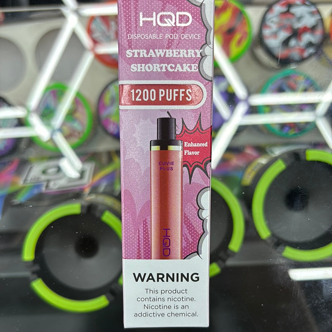 HQD strawberry shortcake, 1200 puffs curvie plus