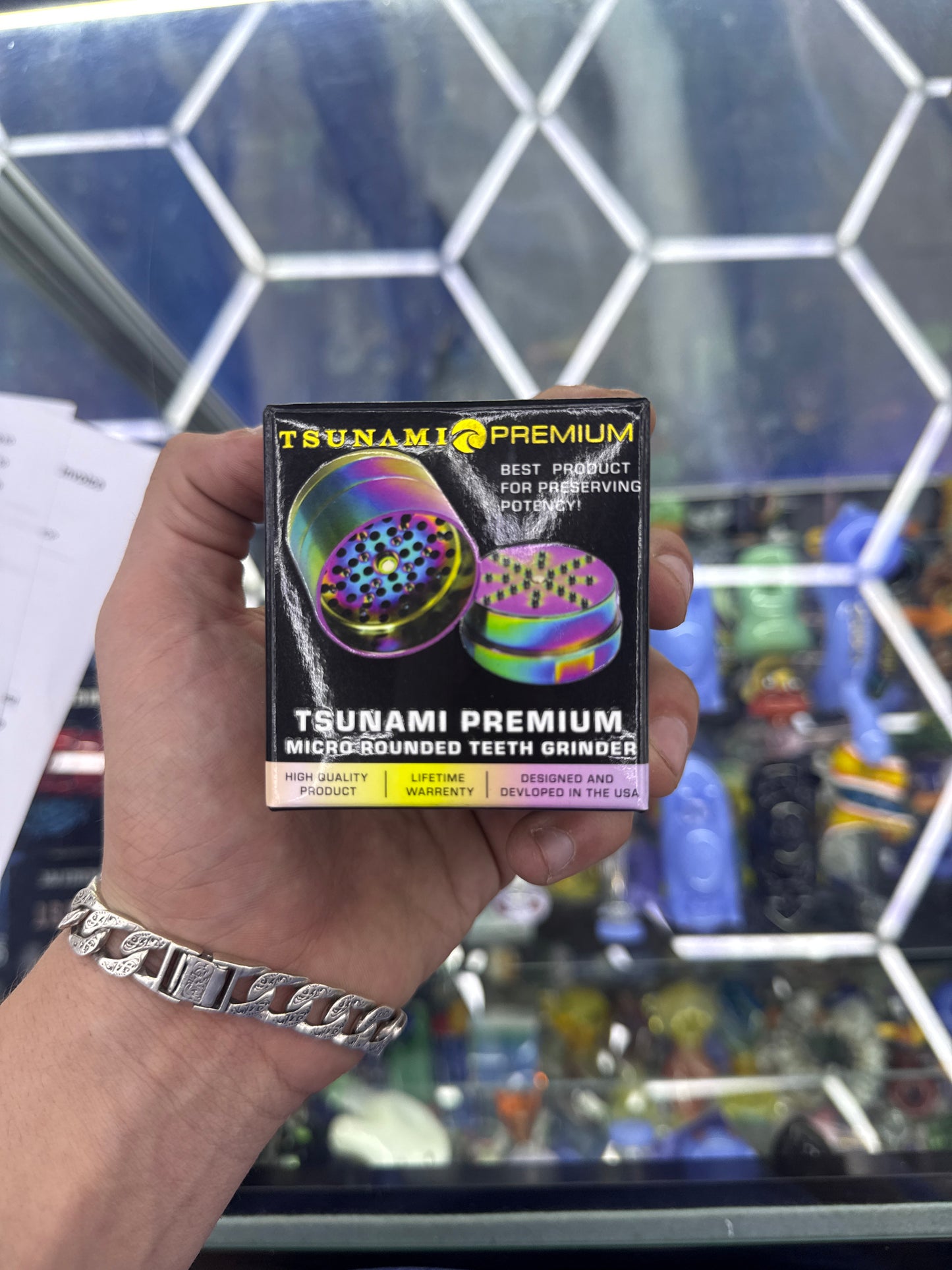 Tsunami Premium Micro Rounded Teeth Grinder 63MM Rainbow