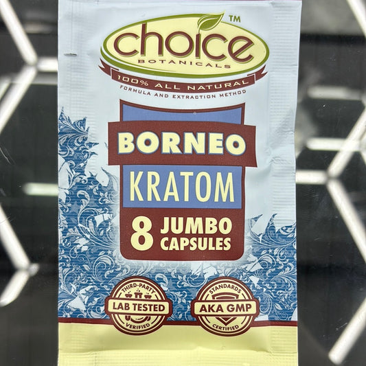 Choice boreneo kratom 8 Jumbo capsules