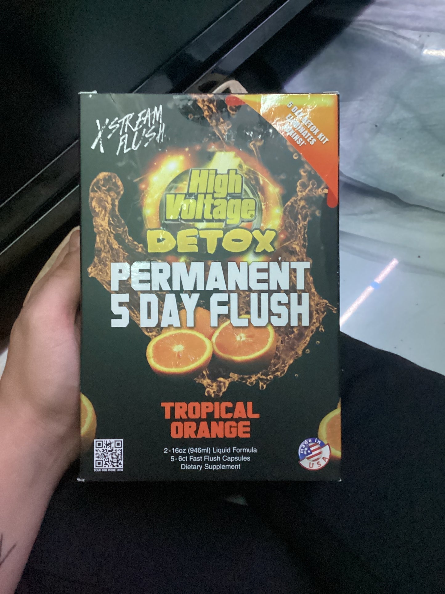 High voltage detox, permanent five day flush, tropical orange, extreme flush